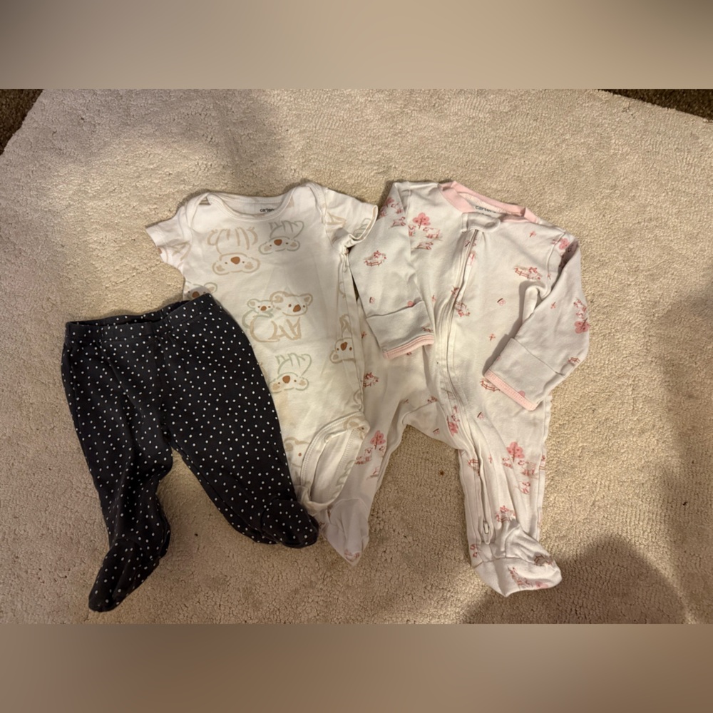 Carters Bundle ,Adorable Baby Bear and Floral One Piece Set